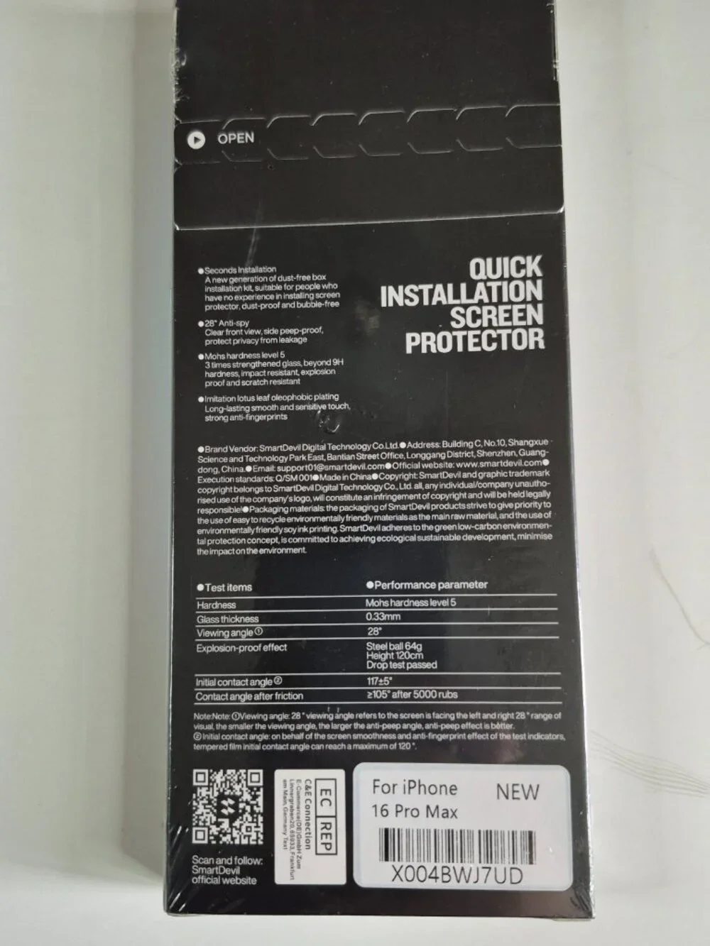 SMARTDEVIL 2PACK Privacy Screen Protector for iPhone 16 PRO MAX , New With Box